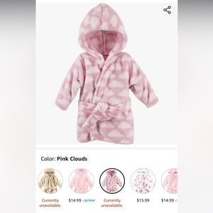 Hudson Baby girl fuzzy cloud robe 0-9 month